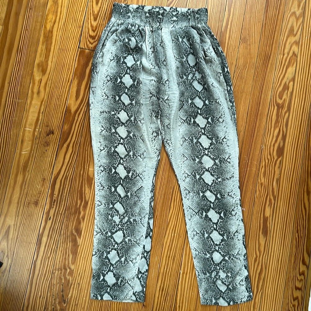 Toupy Paris silk snake print pants, XS